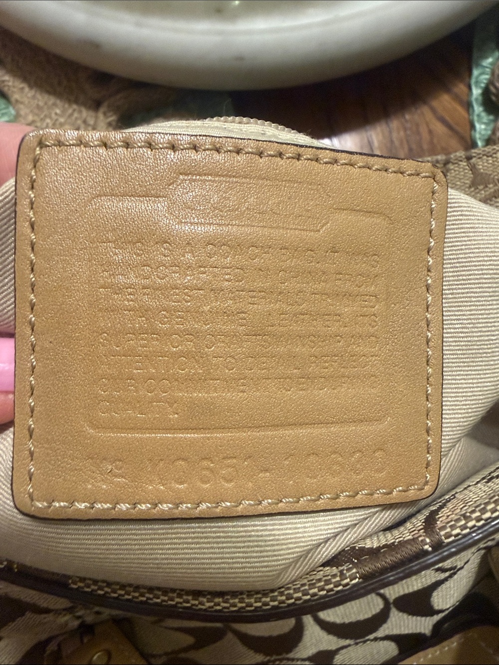 Coach Tan and Brown Signature Canvas Tote - Picture 3 of 4